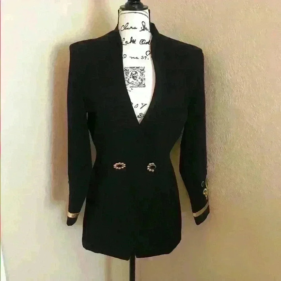 Cline- Jackets & Blazers - Vintage Cline - Kolarek Black Wool/Gold Size: 2